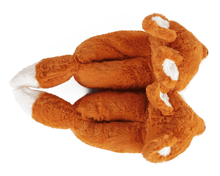 Load image into Gallery viewer, Pair of plush fox slippers seen from above on a white background