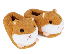 Load image into Gallery viewer, Pair of plush slippers shaped like guinea pigs on a white background