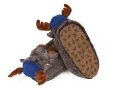 Load image into Gallery viewer, bottom view of pair of moose slippers