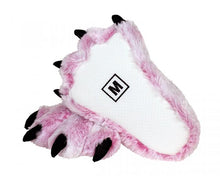 Load image into Gallery viewer, Pink Tiger Paw Slippers Bottom View
