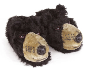 Black Bear Head Slippers 3/4 View
