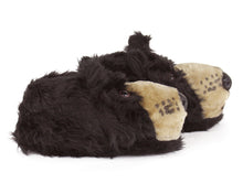 Load image into Gallery viewer, Black Bear Head Slippers Side View

