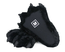 Load image into Gallery viewer, Black Bear Paw Slippers Bottom View