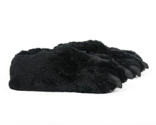 Load image into Gallery viewer, Black Bear Paw Slippers Side View