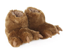Load image into Gallery viewer, Brown Bear Paw Slippers 3/4 View
