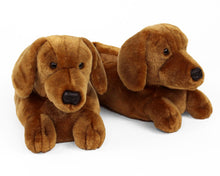 Load image into Gallery viewer, Dachshund Dog Slippers 3/4 View