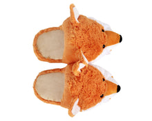Load image into Gallery viewer, Fuzzy Fox Slippers Top View
