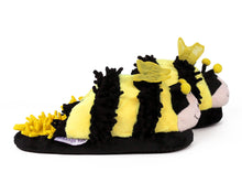 Load image into Gallery viewer, Fuzzy Bee Slippers Side View