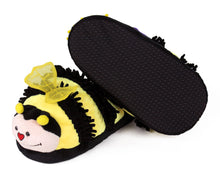 Load image into Gallery viewer, Fuzzy Bee Slippers Bottom View
