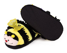 Load image into Gallery viewer, Fuzzy Bee Slippers Bottom View