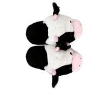 Load image into Gallery viewer, Fuzzy Cow Slippers Top View

