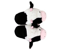 Load image into Gallery viewer, Fuzzy Cow Slippers Top View