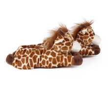 Load image into Gallery viewer, Fuzzy Giraffe Slippers Side View