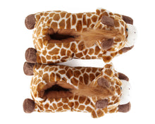 Load image into Gallery viewer, Fuzzy Giraffe Slippers Top View