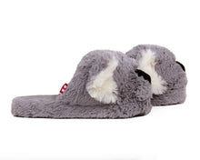 Load image into Gallery viewer, Fuzzy Koala Slippers Side View
