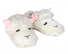 Load image into Gallery viewer, Fuzzy Lamb Slippers 3/4 View