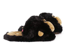 Load image into Gallery viewer, Fuzzy Monkey Slippers Side View