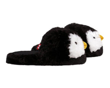 Load image into Gallery viewer, Fuzzy Penguin Slippers Side View