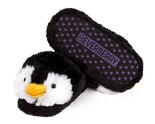 Load image into Gallery viewer, Fuzzy Penguin Slippers Bottom View