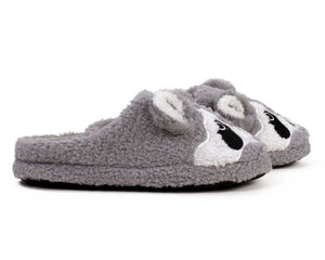 Gray Raccoon Slippers Side View