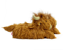 Load image into Gallery viewer, Highland Cattle Slippers Side View