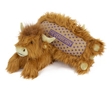 Load image into Gallery viewer, Highland Cattle Slippers Bottom View
