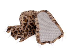Load image into Gallery viewer, Leopard Paw Slippers Bottom View
