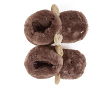Load image into Gallery viewer, Moose Critter Slippers Top View