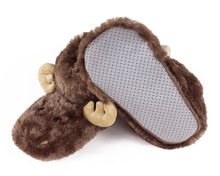 Load image into Gallery viewer, Moose Critter Slippers Bottom View
