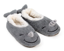 Load image into Gallery viewer, Narwhal Sock Slippers 3/4 View