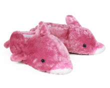 Load image into Gallery viewer, Pink Dolphin Slippers 3/4 View