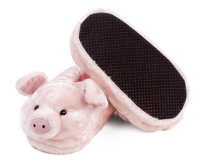 Pink Pig Animal Slippers Bottom View