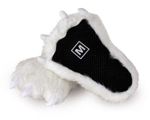 Load image into Gallery viewer, Polar Bear Paw Slippers Bottom View