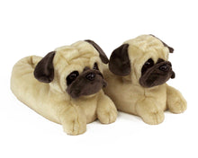 Load image into Gallery viewer, Pug Slippers 3/4 View