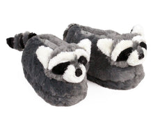 Load image into Gallery viewer, Raccoon Slippers 3/4 View