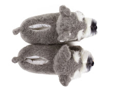 Load image into Gallery viewer, Schnauzer Dog Slippers Top View
