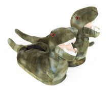 Load image into Gallery viewer, T-Rex Dinosaur Slippers 3/4 View