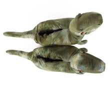 Load image into Gallery viewer, T-Rex Dinosaur Slippers Top View
