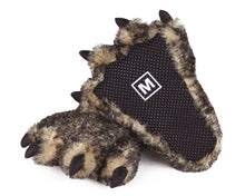 Load image into Gallery viewer, Timber Wolf Paw Slippers Bottom View
