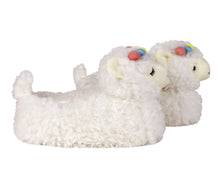 Load image into Gallery viewer, White Llama Slippers Side View