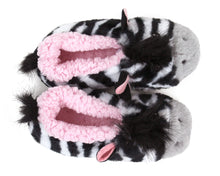 Load image into Gallery viewer, Zebra Sock Slippers Top View