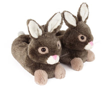 Load image into Gallery viewer, Brown Bunny Rabbit Slippers 3/4 View
