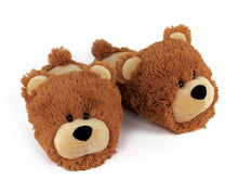 Load image into Gallery viewer, Fuzzy Bear Slippers 3/4 View

