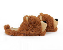 Load image into Gallery viewer, Fuzzy Bear Slippers Side View
