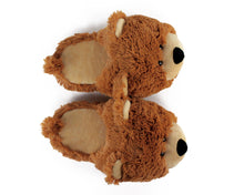 Load image into Gallery viewer, Fuzzy Bear Slippers Top View

