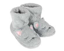 Load image into Gallery viewer, Gray Cat Slipper Boots
