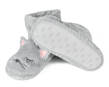 Load image into Gallery viewer, Gray Cat Slipper Boots
