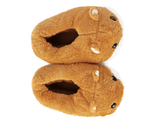 Load image into Gallery viewer, Pair of plush slippers shaped like guinea pigs on a white background, seen from above
