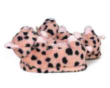 Load image into Gallery viewer, Pair of Spotted Pig Slippers, side view
