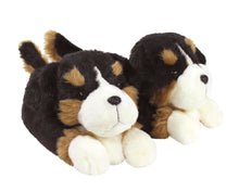 Load image into Gallery viewer, Bernese Mountain Dog Slippers 3/4 View
